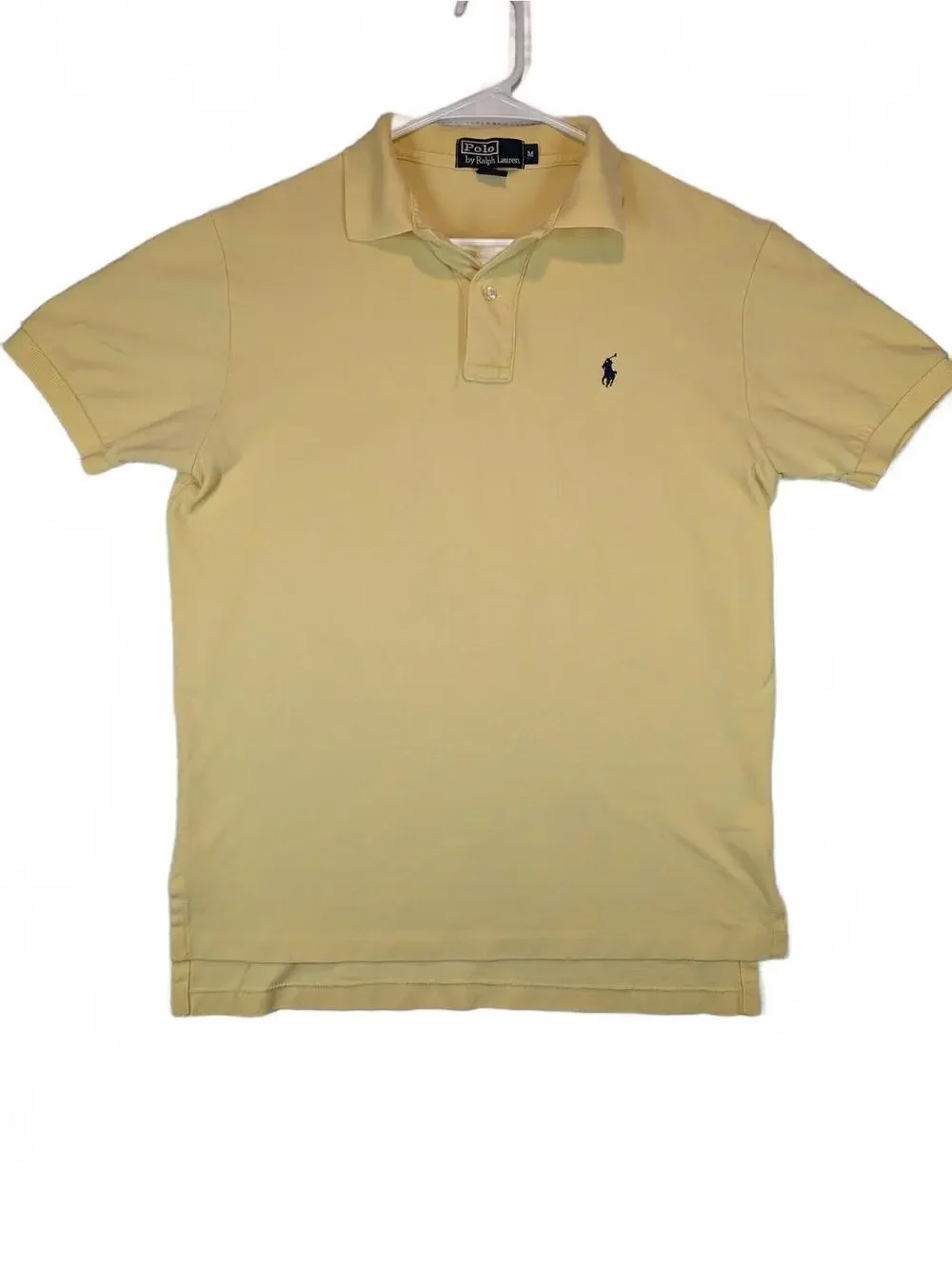 Polo Ralph Lauren Mesh Polo Shirt Pony Logo Yellow Short Sleeve Mens Medium